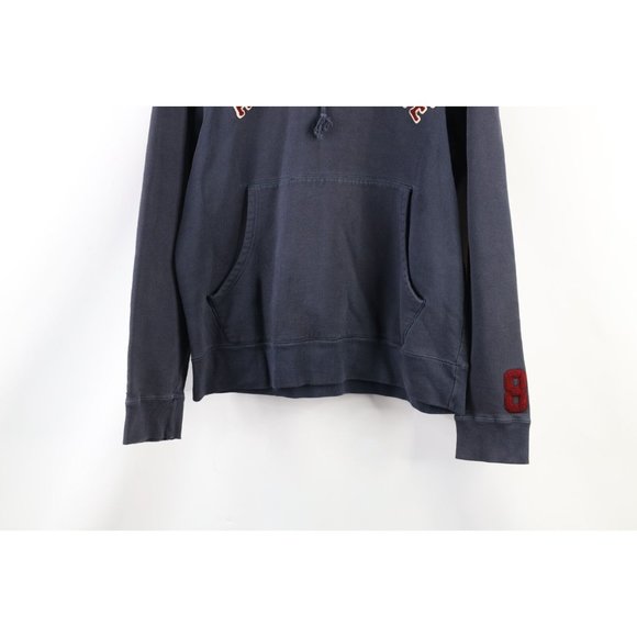 Vintage Abercrombie & Fitch Mens Small Faded Spell Out Heavyweight Hoodie Blue - Picture 3 of 11